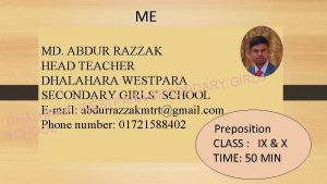 ME MD ABDUR RAZZAK HEAD TEACHER S L