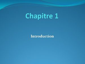 Chapitre 1 Introduction Plan Introduction Notion doptimisation combinatoire