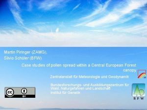 Martin Piringer ZAMG Silvio Schler BFW Case studies