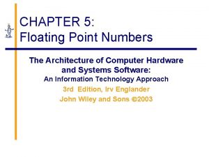 Parts of a floating point number