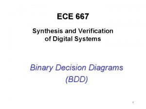 ECE 667 Synthesis and Verification of Digital Systems