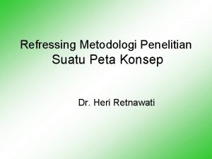 Refressing Metodologi Penelitian Suatu Peta Konsep Dr Heri