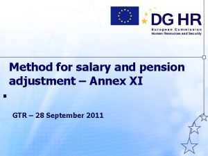 Method for salary and pension adjustment Annex XI