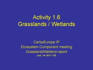 Activity 1 6 Grasslands Wetlands Carbo Europe IP