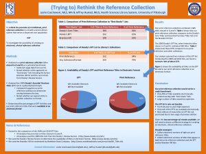 Trying to Rethink the Reference Collection Leslie Czechowski