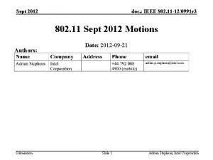 Sept 2012 doc IEEE 802 11 120991 r