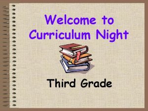 Welcome to Curriculum Night Third Grade Math By