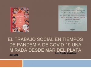 EL TRABAJO SOCIAL EN TIEMPOS DE PANDEMIA DE