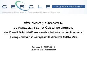 RGLEMENT UE N 5362014 DU PARLEMENT EUROPEN ET