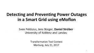 Detecting and Preventing Power Outages in a Smart