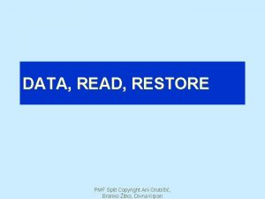 DATA READ RESTORE PMF Split Copyright Ani Grubii