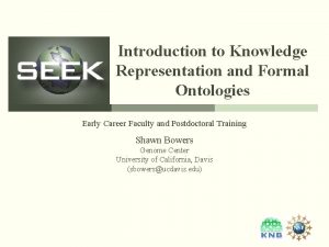 Introduction to Knowledge Representation and Formal Ontologies Early