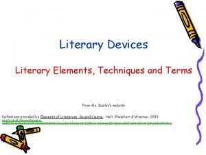 Literary elements and techniques