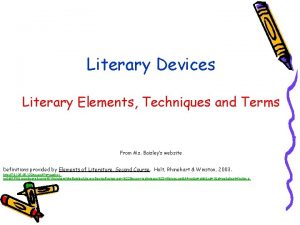 Literary elements of literature