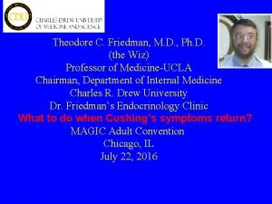 Theodore C Friedman M D Ph D the