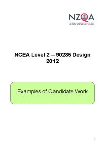 NCEA Level 2 90235 Design 2012 Examples of