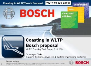 Coasting in WLTPBosch Proposal WLTP08 32 eannex comfortable