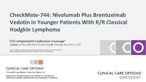 Check Mate744 Nivolumab Plus Brentuximab Vedotin in Younger