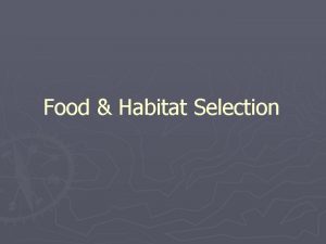 Food Habitat Selection Foraging Behavior Optimal Foraging Theory