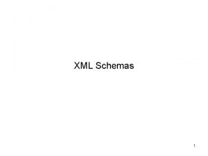 XML Schemas 1 Useful Links Schema tutorial links