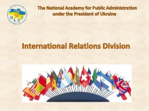 The National Academy for Public Administration under the