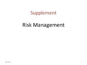 Supplement Risk Management 2021612 1 Basic Concept Risk