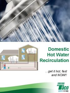 Domestic Hot Water Recirculation get it hot fast