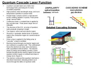 Quantum Cascade Laser Function Quantum cascade lasers are