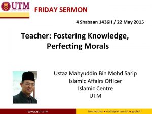 FRIDAY SERMON 4 Shabaan 1436 H 22 May