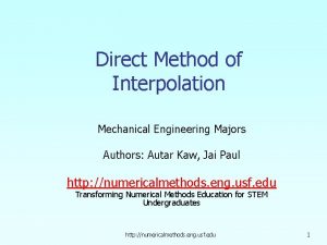 Direct Method of Interpolation Mechanical Engineering Majors Authors