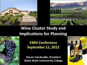 Wine Cluster Study and Implications for Planning EMSI