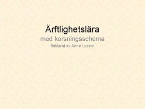 rftlighetslra med korsningsschema frklarat av Anne Lucero Del