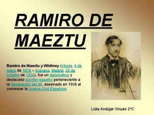 RAMIRO DE MAEZTU Ramiro de Maeztu y Whitney