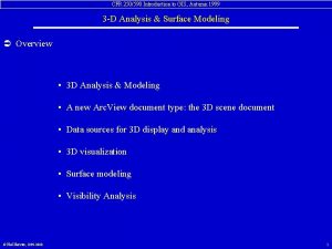 CFR 250590 Introduction to GIS Autumn 1999 3