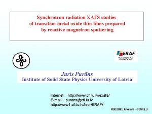 Synchrotron radiation XAFS studies of transition metal oxide