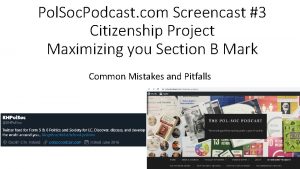 Pol Soc Podcast com Screencast 3 Citizenship Project