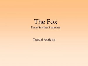 The fox d.h. lawrence characters