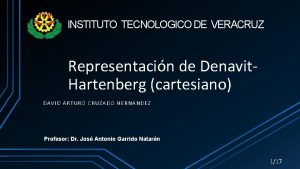 INSTITUTO TECNOLOGICO DE VERACRUZ Representacin de Denavit Hartenberg