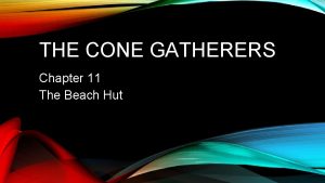 THE CONE GATHERERS Chapter 11 The Beach Hut