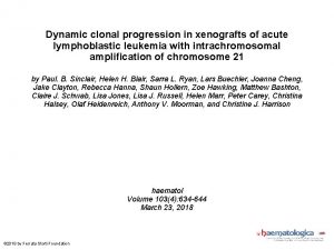 Dynamic clonal progression in xenografts of acute lymphoblastic