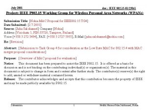 July 2001 doc IEEE 802 15 01230 r