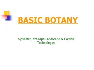 BASIC BOTANY Sylvester Pro Scape Landscape Garden Technologies