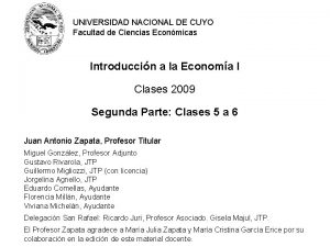 UNIVERSIDAD NACIONAL DE CUYO Facultad de Ciencias Econmicas