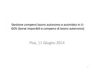 Gestione compensi lavoro autonomo e assimilato in UGOV