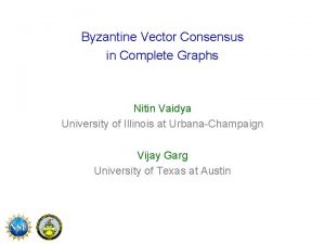 Byzantine Vector Consensus in Complete Graphs Nitin Vaidya