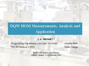 DQW HOM Measurements Analysis and Application J A