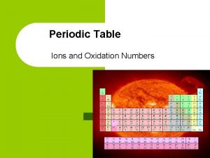 Periodic table oxidation numbers