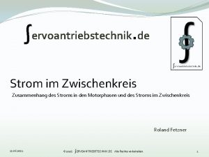 ervoantriebstechnik de Strom im Zwischenkreis Zusammenhang des Stroms