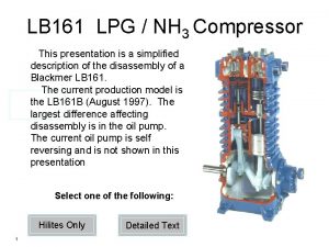 LB 161 LPG NH 3 Compressor This presentation