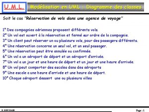 U M L Modlisation en UML Diagramme des